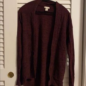 Maroon knit cardigan